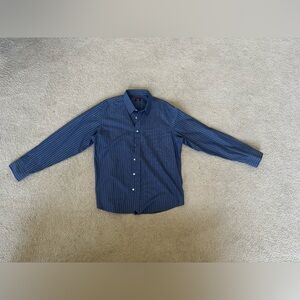 Untuckit Men's Navy Blue and white Striped Shirt